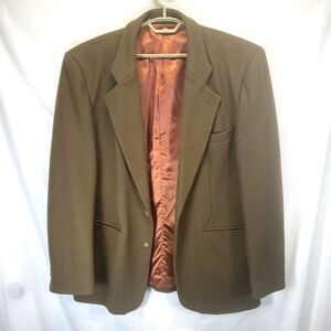 Men's Sports Coat XL Wool Blend Heavy Weave by "Why This" Brown Unique RN58665